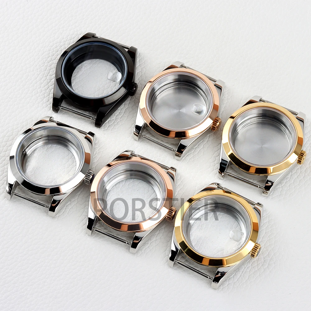 

36mm NH35 Watch Case Black/Rose Gold Stainless steel Waterproof for Datejust NH35 NH36 movement 28.5mm Dial Sapphire Glass