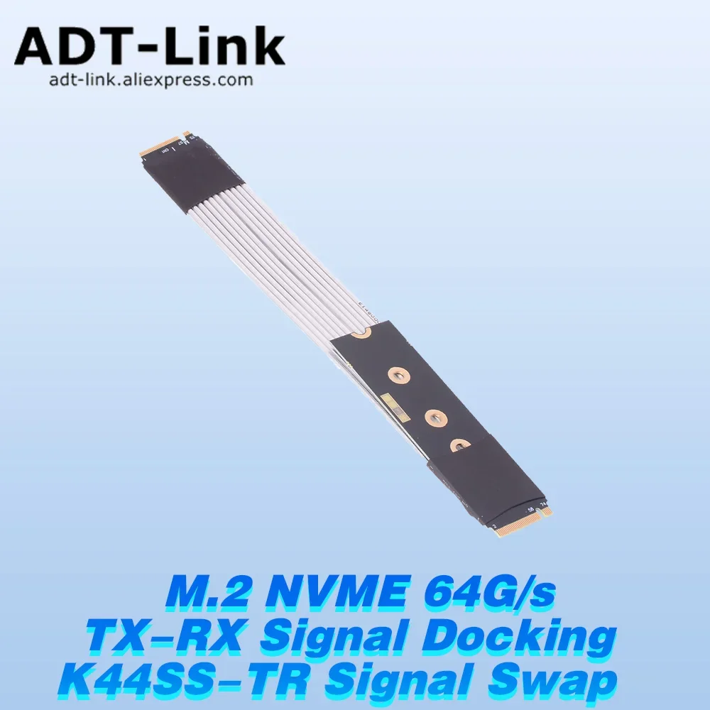 K44SS-TR M.2 NVMe Gold Finger Male To Male Signal Exchange NVMe X4 PCIe Gen4 Full Speed Signal Docking Adapter Extension Cable