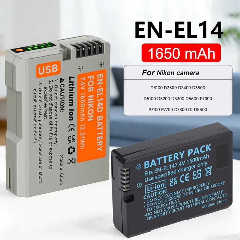 EN-EL14 EN EL14 EL14a EN-EL14a Camera Battery for Nikon D3100 D3300 D3400 D3500 D5100 D5300 D5600 P7100 P7700 P7000 D7800 D5500