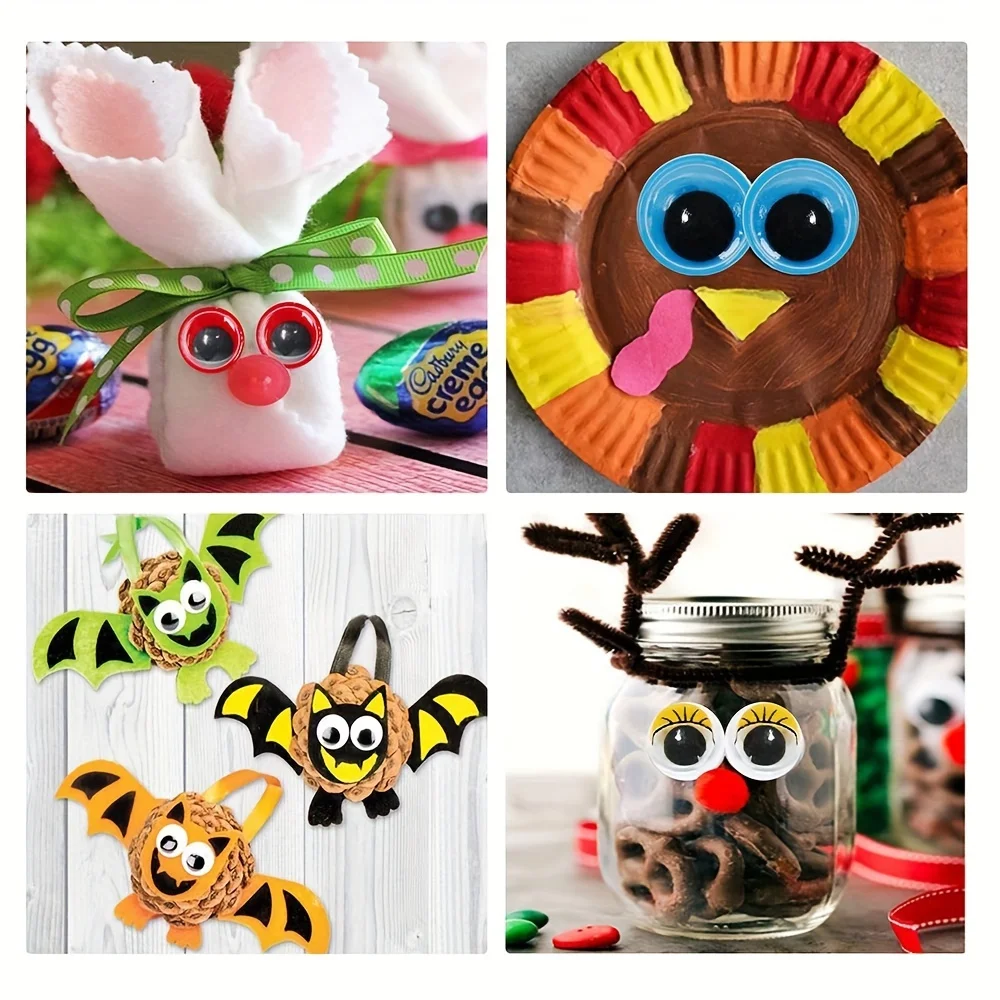 420pcs Mixed Googly Eyes Self-adhesive DIY Scrapbooking For Stuffed Toy Doll Accessories, Eyes Stickers For DIY