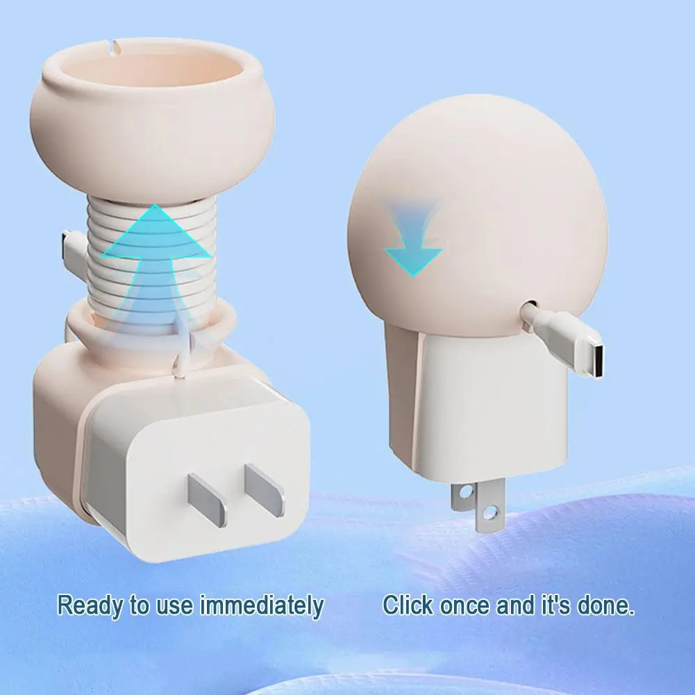 Silicone Charger Head Data Cable Protective Cover Hub Charging Cartoon Desktop Headphone Storage Phone Mobile Cable Tool I1U6