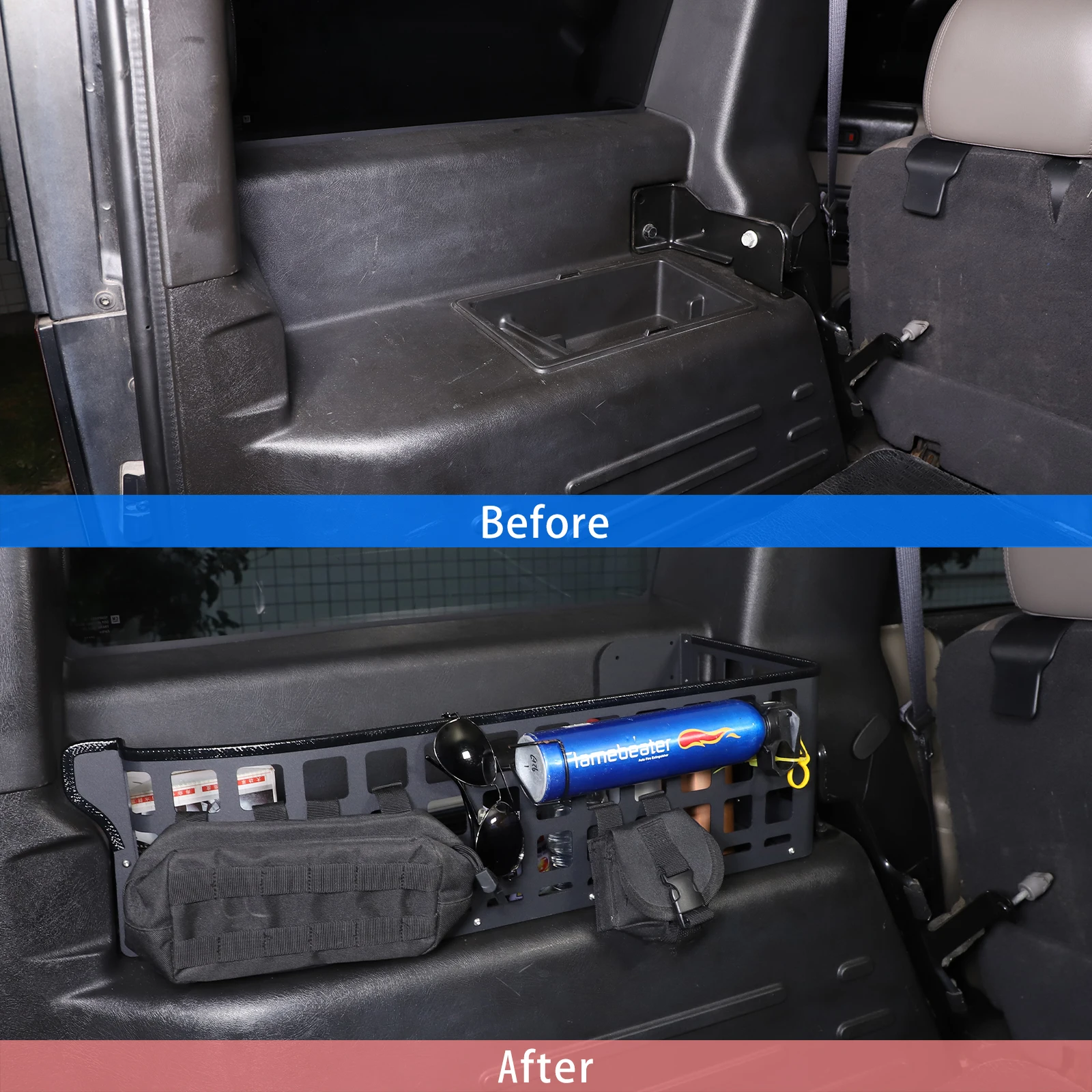 

For Hummer H2 2003-2007 Aluminum Alloy Stowing Tidying Car Interior Trunk Side Storage Box Cargo Organizer Accessories