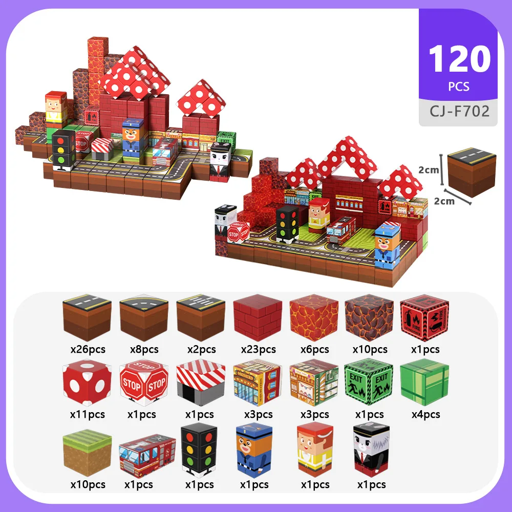Bestseller Interactieve DIY magnetische speelgoedblokken Levendige kleuren Eenvoudige montage Educatieve magnetische constructieblokjes kindercadeau