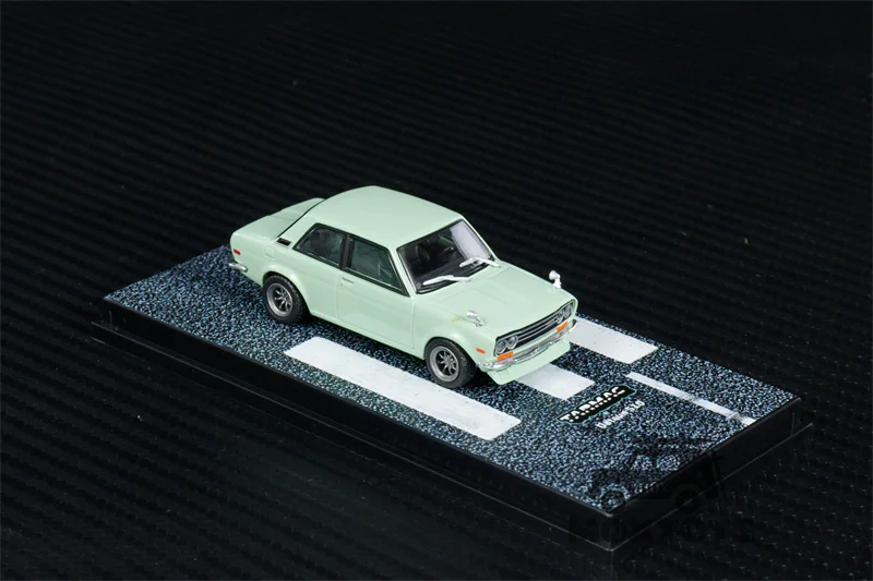 Tarmac Works 1:64 Datsun 510 Light Green Diecast Model Car