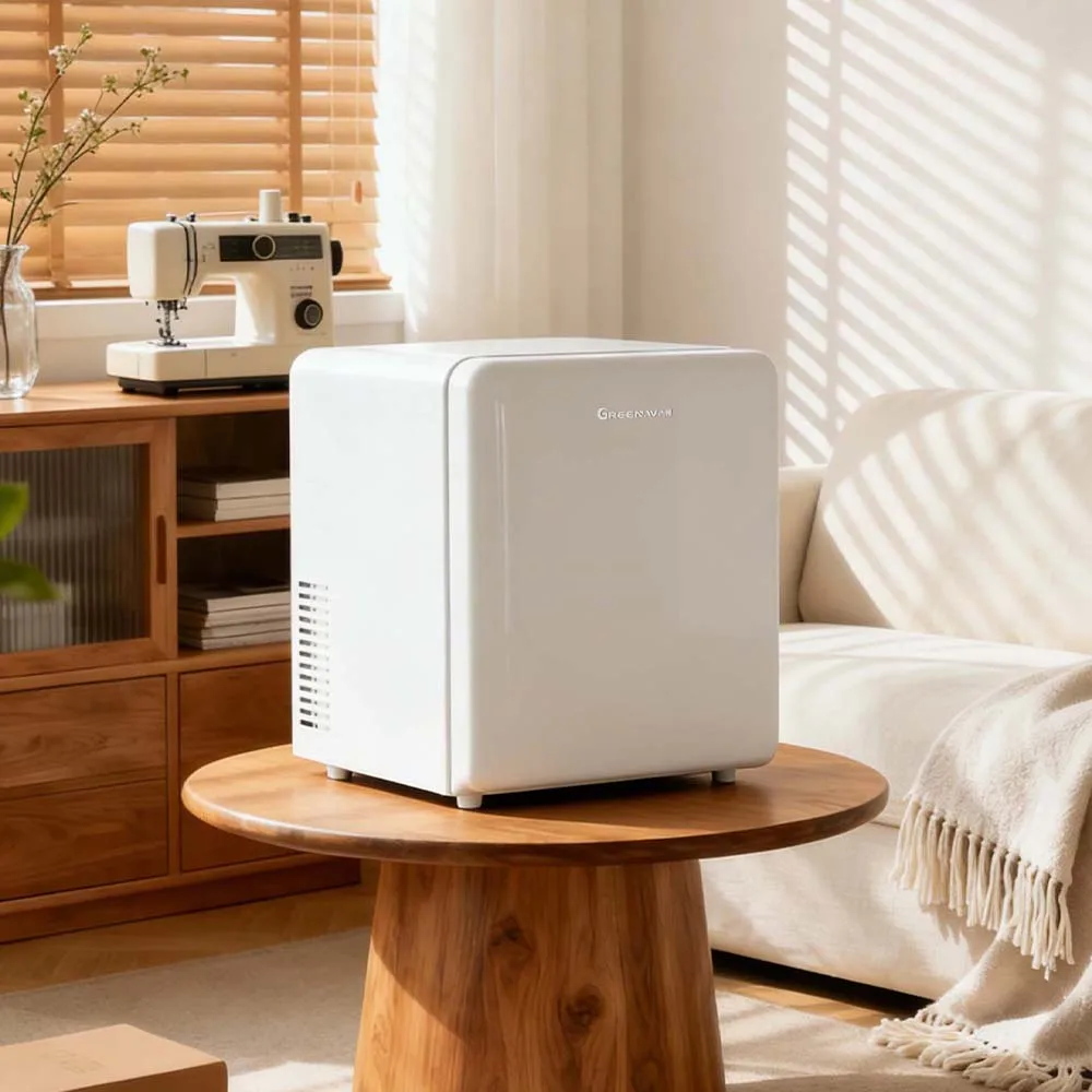 30L Electric Retro Mini Bar Fridge Freestanding for Small Apartment Kitchen Household Vintage Design Energy Saving