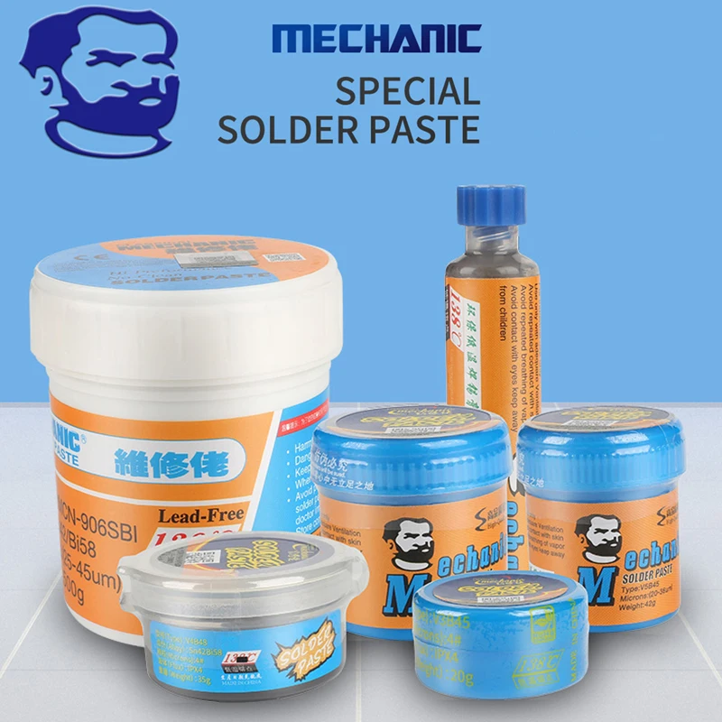 MECHANIC Lead-Free Solder Paste Low/High Temperature Soldering Flux Welding Tin Paste for Mobile Phone PCB BGA SMD Repair Tools