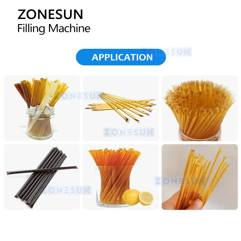 ZONESUN Automatic Honey Straw Filling Machine Honey Stick Filler Liquid Filling and Sealing Equipment ZS-FSHS21