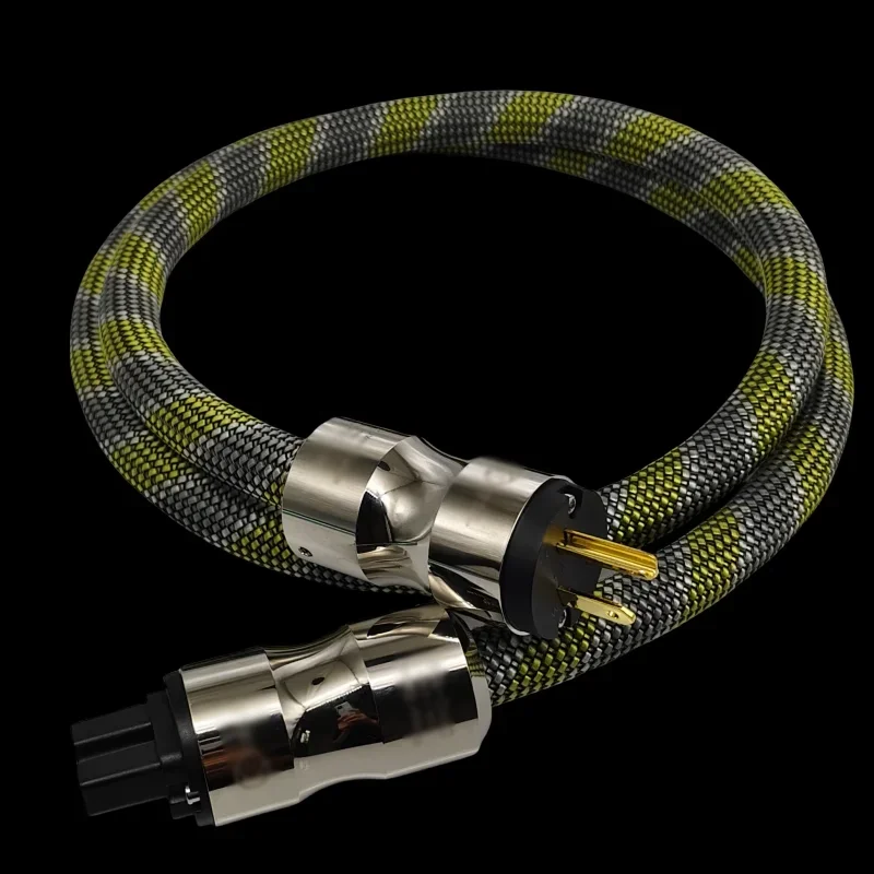 Stromkabel US/UK/EU-Stecker OCC Versilbert EMV-Abschirmung AC-Stromkabel Reines Kupfer AC-Stromkabel Hifi-Stromkabel für Verstärker P – Detail 7