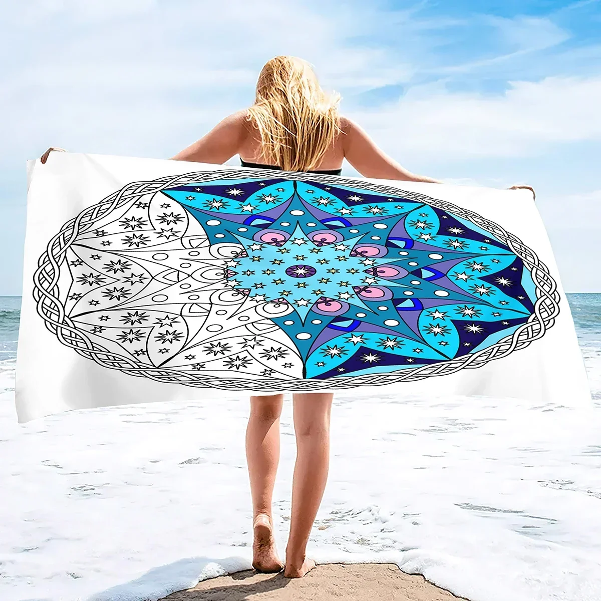 Oversized Microfiber Beach Towel,Quick Dry Sandproof Compact, Beach Gear Stuff Travel Lighterweight Towels for Camping Picnic