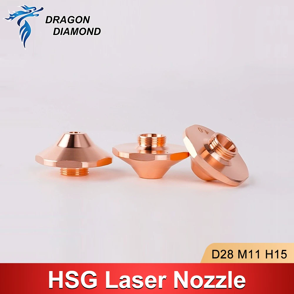 HSG D28 M11 H15 Laser Cutting Nozzle Hexagonal High Speed Copper Nozzle Lace Bevel SC SE DC For HSG Fiber Cutter Machine