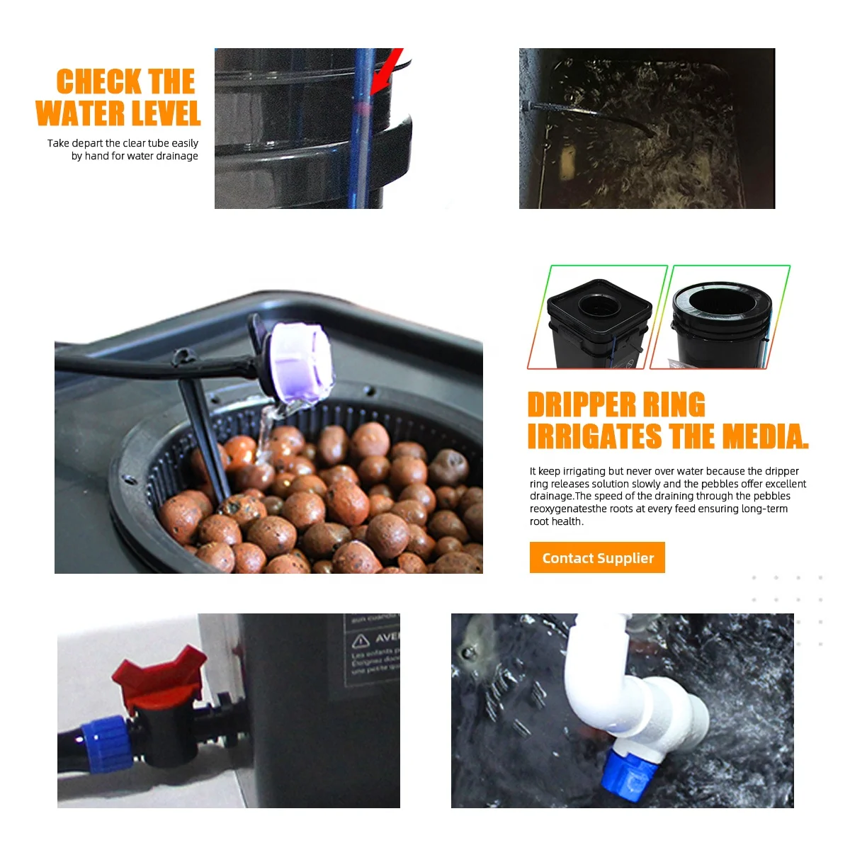 SunPlus Nieuwe Diepwatercultuur 5 Gallon 4 6 8 10 12 Site Bubble Flow Emmers DWC RDWC Hydrocultuur Groeisysteem Kits