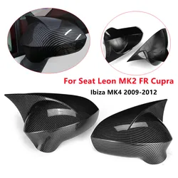 For Seat Leon MK2 2009-2012 Ibiza MK4 2008-2017 Car Rearview Door Side Mirror Cover Wing Cap Exterior Housing Shell Trim ABS