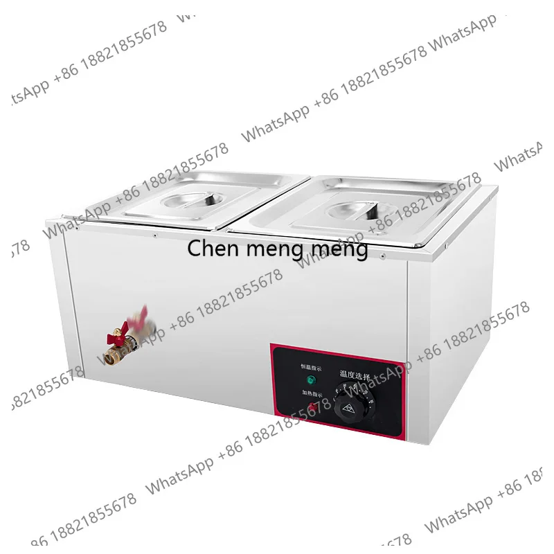 

Fast food insulation table commercial small stainless steel tabletop two basin electric heating insulation soup pool warmer