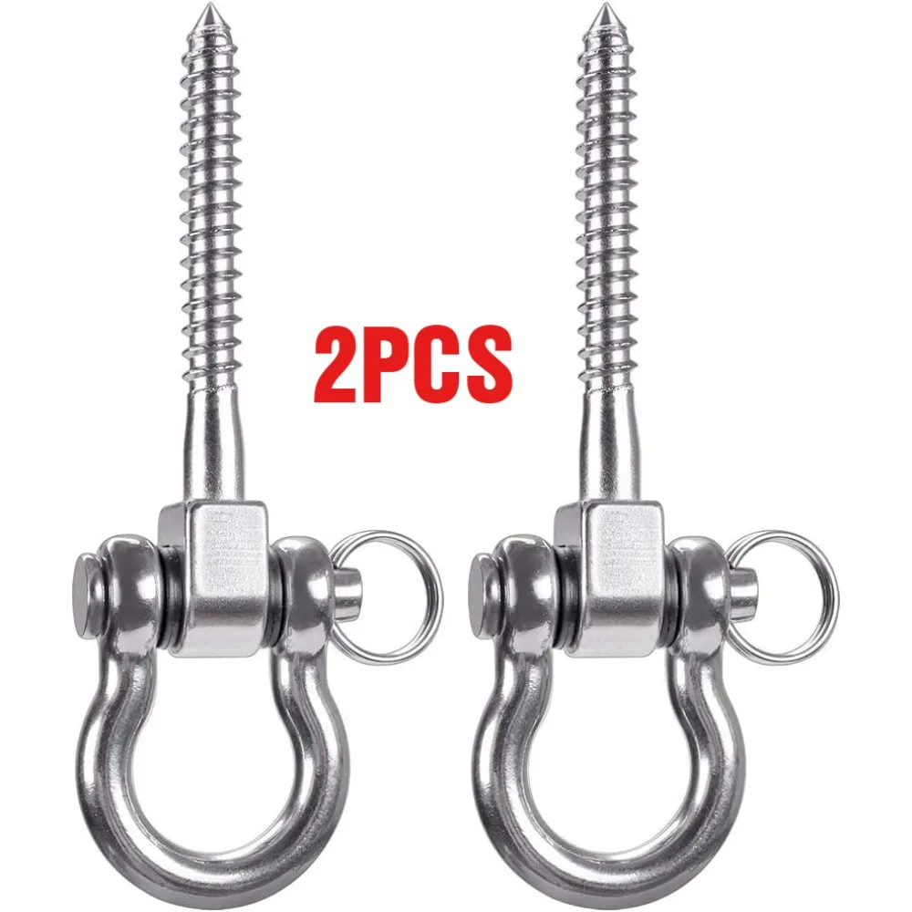 2 Sets Antirust 304 Stainless Steel Screw Bracket 180° Swing Hangers Yoga Hammock Rope Sandbag Punching Bag Porch Swing Sets