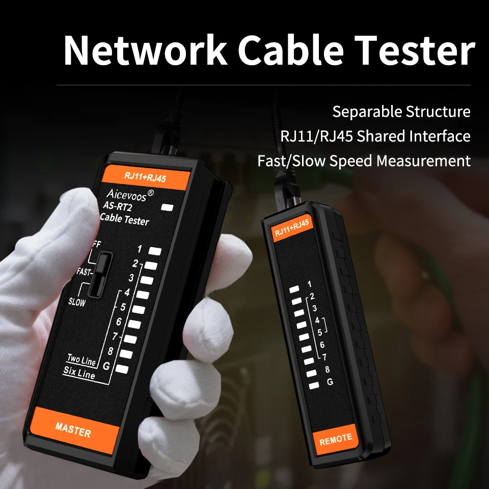 Aicevoos Multi-Function Network Cable Tester With RJ45&RJ11,Precision Testing for Network Repair,Router Tester,Line Finder