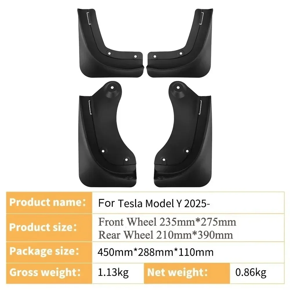 2024-2025 Tesla Model Y Juniper/3 اللوحات الطينية المرتفعة - مجموعة كاملة من واقيات الرذاذ، حماية من الثلج/الرمال، أغطية حاجز متينة