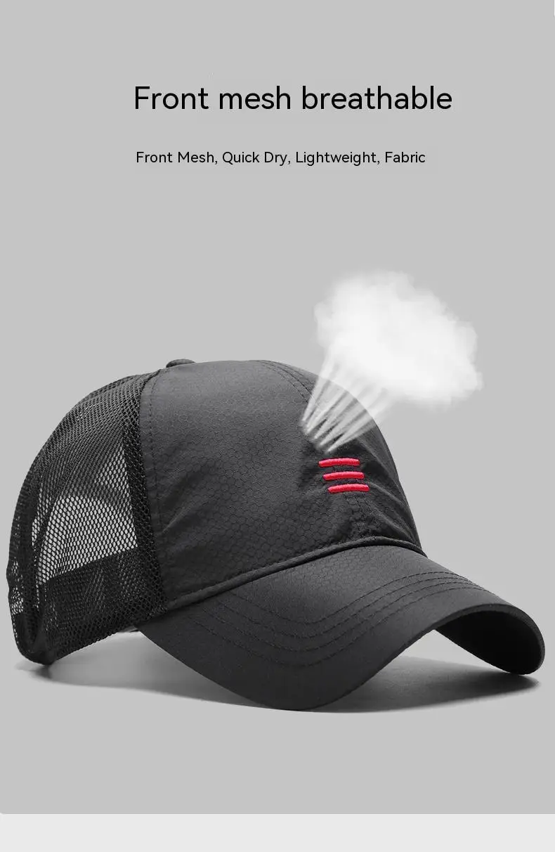Overs ize Big Head Man Plus Size Baseball Cap Frühling Sommer dünne Stoff Mesh Sonnenhut männlich Snapback m 55-59cm l 60-64cm – Detail 11