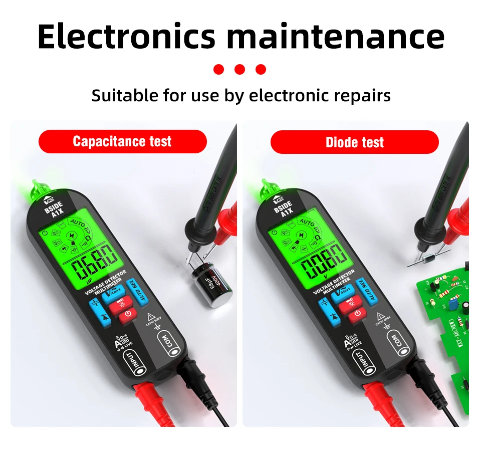 New Digital Multimeter Non-contact Inductive Voltmeter NCV Frequency Connectivity Ohmic Diode Capacitance Multifunction Tester