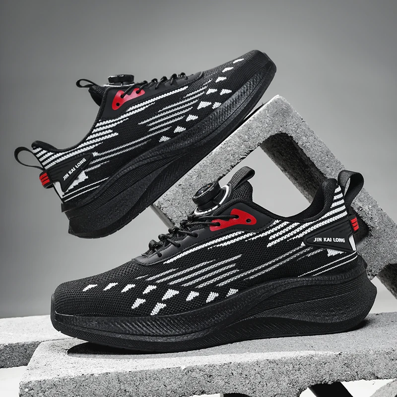 2025 New ultra-light carbon plate running shoes for men rotating buckle shock-absorbing soft sole casual sports shoes