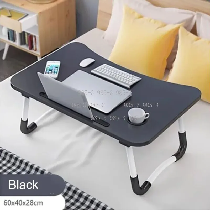 Foldable Bed Laptop Table, Notebook Stand with Card Slot and Cup Holder for Bed Sofa Study Use