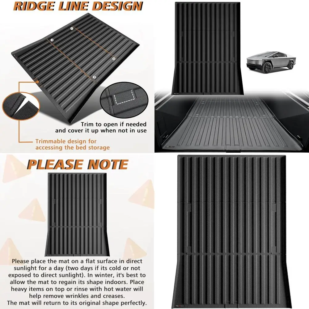 

Очень толстый коврик для грузовой кровати премиум-класса, совместимый с 2023 2024 2025 Tesla Cybertruck, аксессуары для автомобиля, идеально смываемый, всепогодный