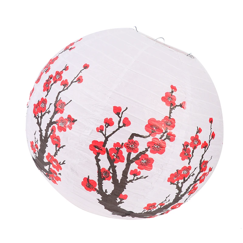35cm Plum Blossom Round Paper Lantern Lamp Shade Chinese Antique Paper Lantern New Year Paper Lampshade Home Decoration