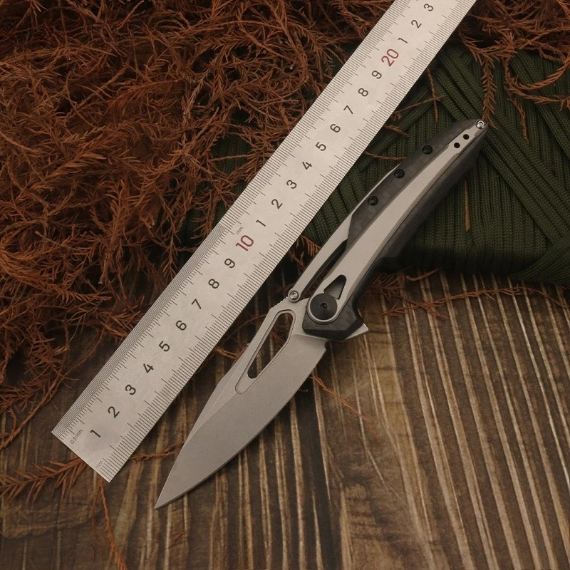 

Складной нож 0990 с лезвием из стали D2 и рукоятью из стали 420 + карбона, высокая твердость и острота, для кемпинга и активного отдыха