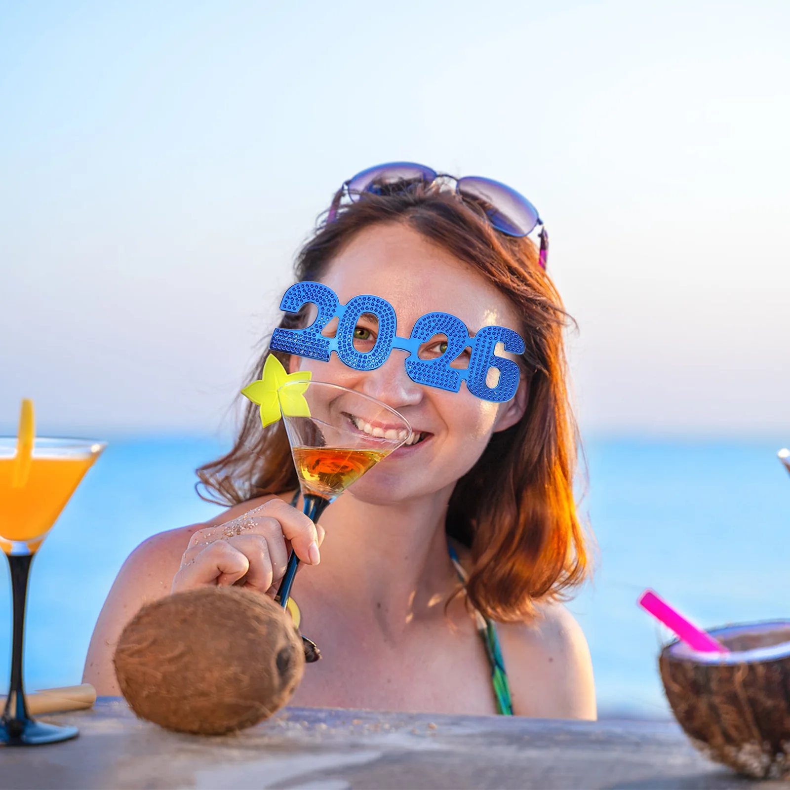 

4Pcs 2026 New Year Eyeglasses Party Decorative Sunglasses Graduation Event Fun Photo Booth Eyewear New Years Eve Plastic Glasses