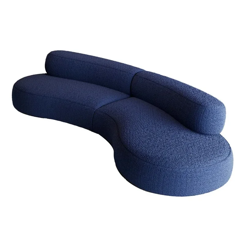 sofa bed vacuum compression Nordic sofa, living room home bed and breakfast leisure lamb wool curved sofa