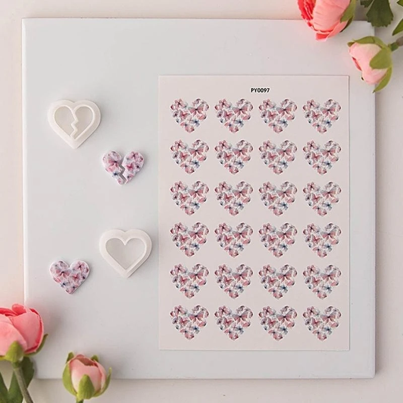 Heart Butterfly Clay Transfer Paper for Clay Jewelry Making DIY Craft, Butterfly Clay Transfer Sheets for Clay best sale