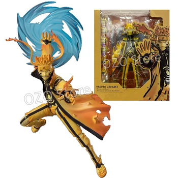 SHF Uzumaki Naruto Action Figure Naruto Kurama Link Mode Courageous Strength That Binds Figurine PVC Anime Model Toys Collection