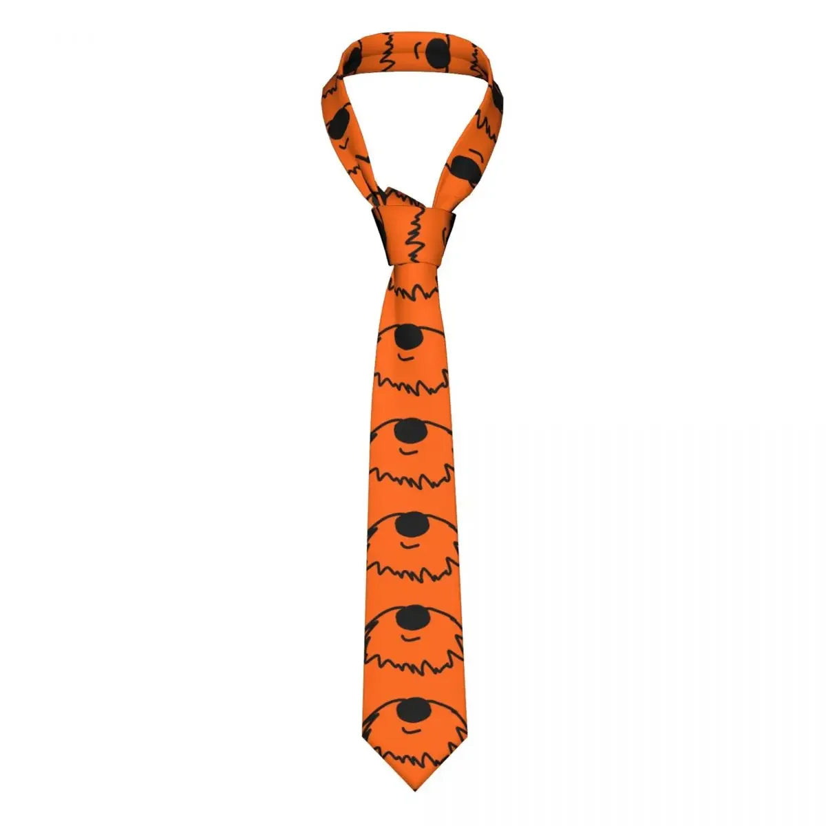 Orange Schnauzer Beard Necktie Unisex Polyester 8 cm Dog Lover Neck Tie for Men Fashion Classic Daily Wear Gravatas Business