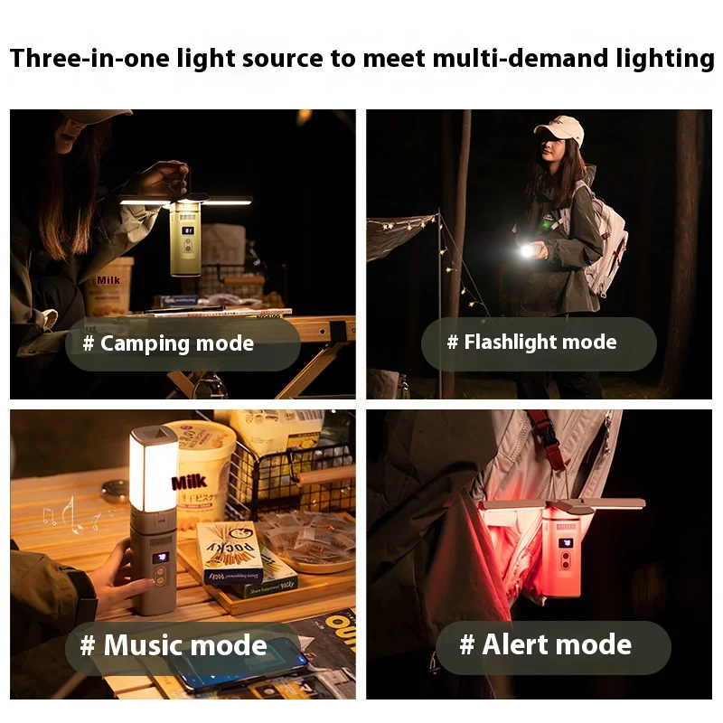 Folding LED Camping Lights Bluetooth Audio Table Lamps Outdoor Portable Wireless Bluetooth Speaker Hanging Tent Emergency Light