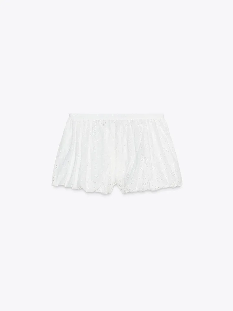 Summer New Arrival Women's  Color Simple Versatile Embroidered Balloon ort Pants Ethnic Stage Costume Ladies' orts