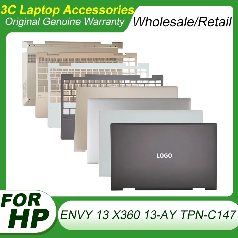 

New For HP ENVY 13 X360 13-AY TPN-C147 Laptop LCD Back Cover Palmrest Bottom Case Hinges A C D Brown Gold White L94498-001