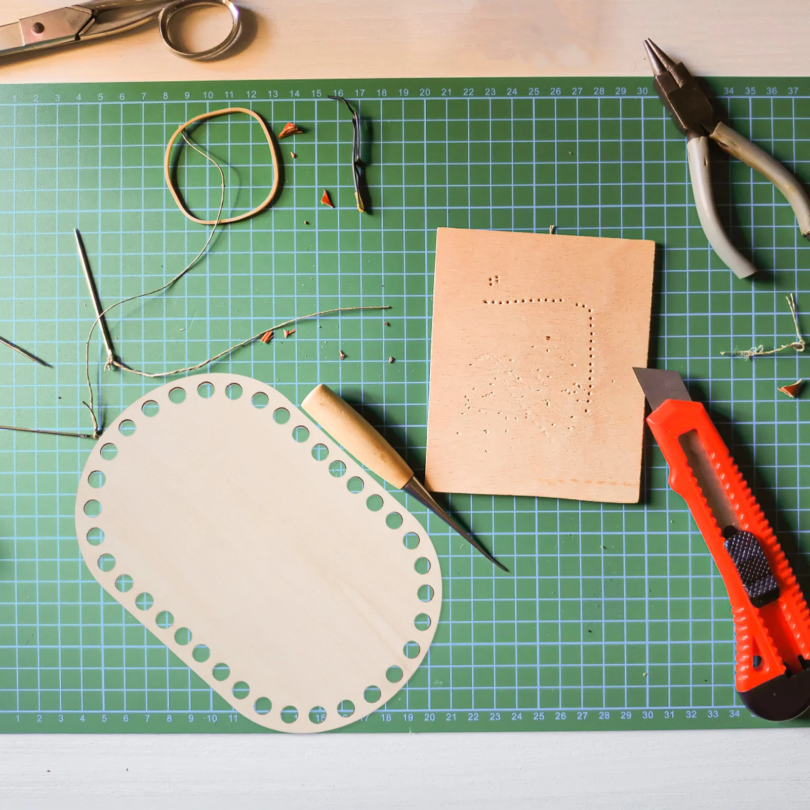 

2Pcs Wood Bag Bottom Solid Crochet Basket Bottoms DIY Natural Knitting Bag Weaving Base Crochet Basket Bases Bottom Shaping Pad