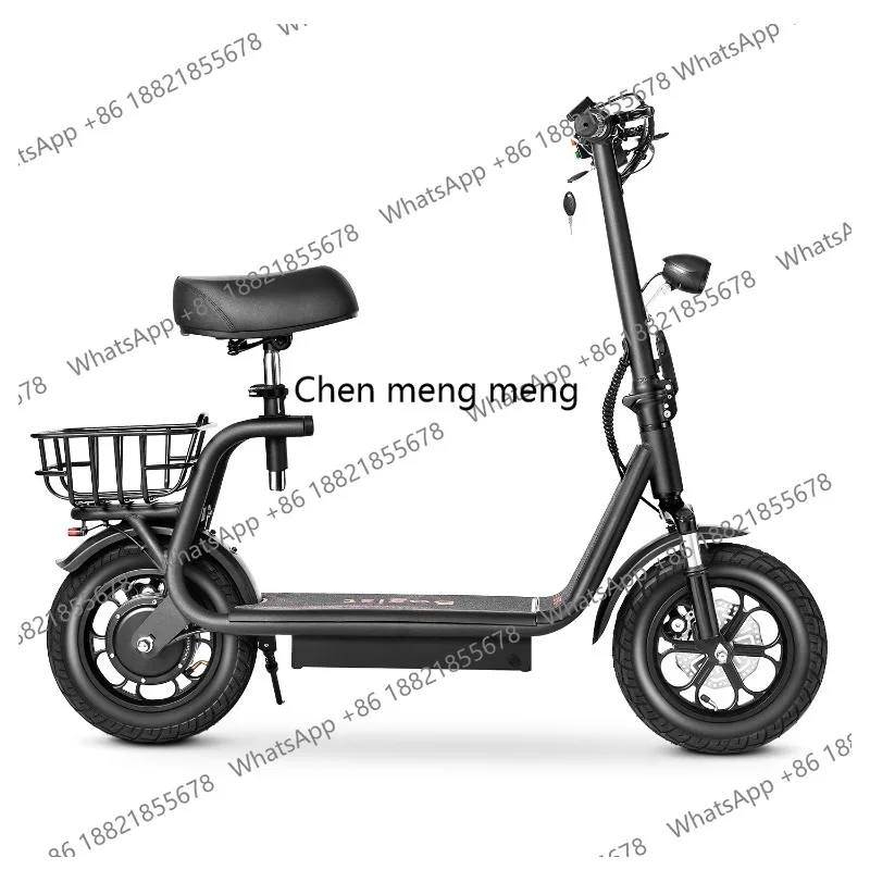 

Aluminum alloy 48V scooter 12-inch inflatable tire seat electric vehicle lithium battery
