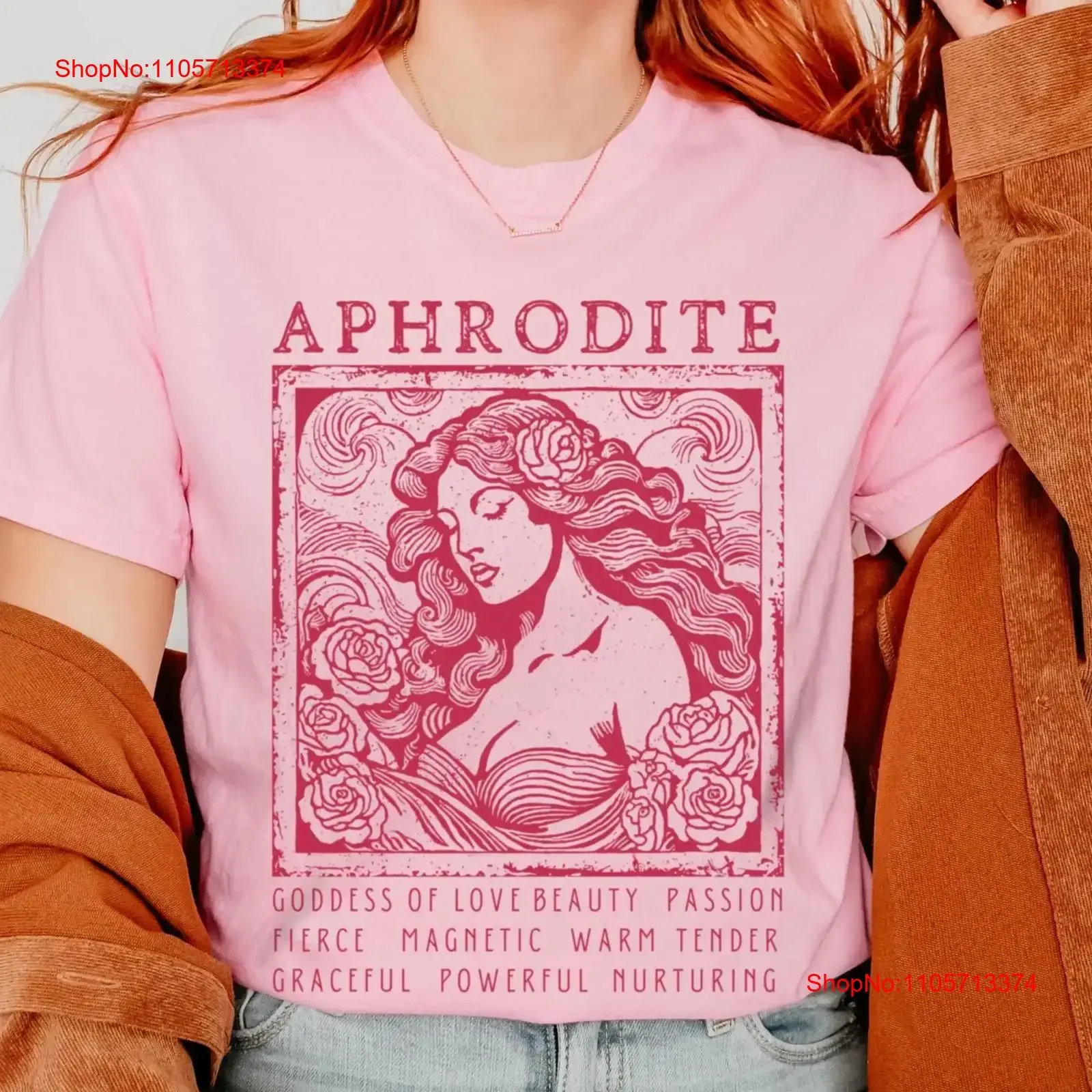 Aphrodite T Shirt Linocut Greek Mythology Literature Goddess of Love Bookish Things Crewneck Persephone vintage Washed homme