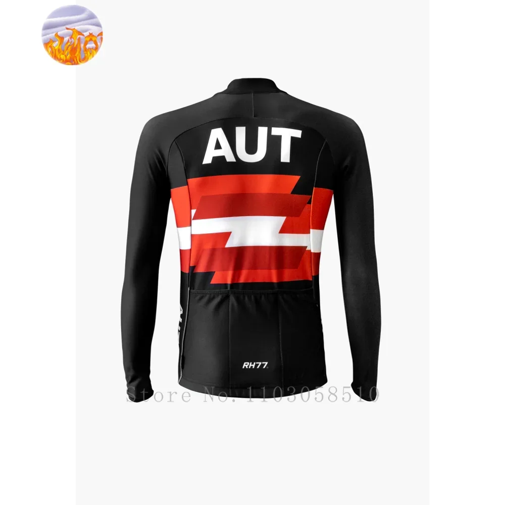 RH77 Thermal Winter Cycling Jacket MTB Bike Coat fleece Bicycle Coat Long Sleeve Clothing pro Cycling Jersey Ciclismo Unisex