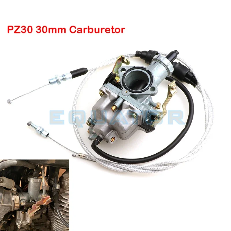 PZ30 30mm Carburetor Accelerating Pump Racing 200cc 250cc For Keihin ABM IRBIS TTR 250 With Dual Throttle Cable