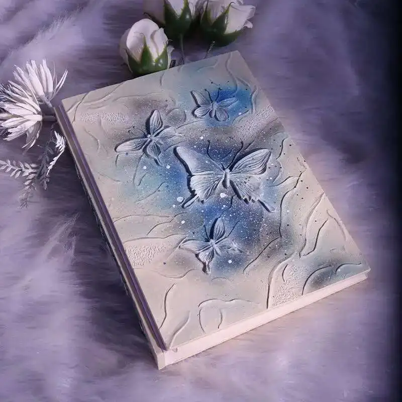 

Loose Leaf Butterfly Dream Notebook For Girls With High Looks, Blank Women's Journal Book, Embossed Creative Gift