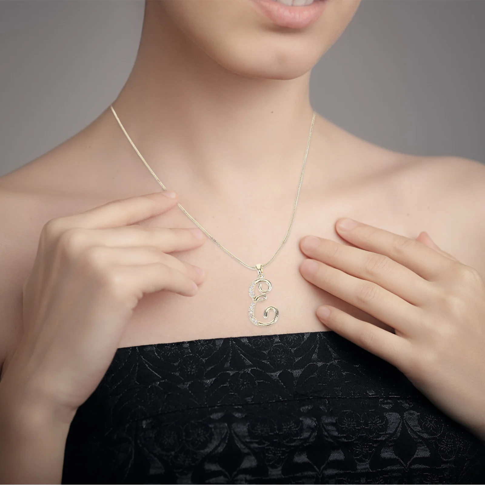 

Stunning Letter E Necklace Rhinestone Pendant Fashion Jewelry for Women and Teen Girls Letter Necklaces for Teen Girls