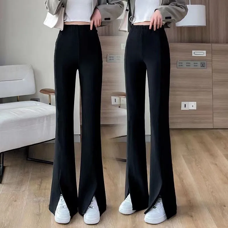 

Bla Wide Leg Pants Women's High Waist Drapey Loose Split Straight Casual Wide Leg Long Trousers Spring Summer New Arrival