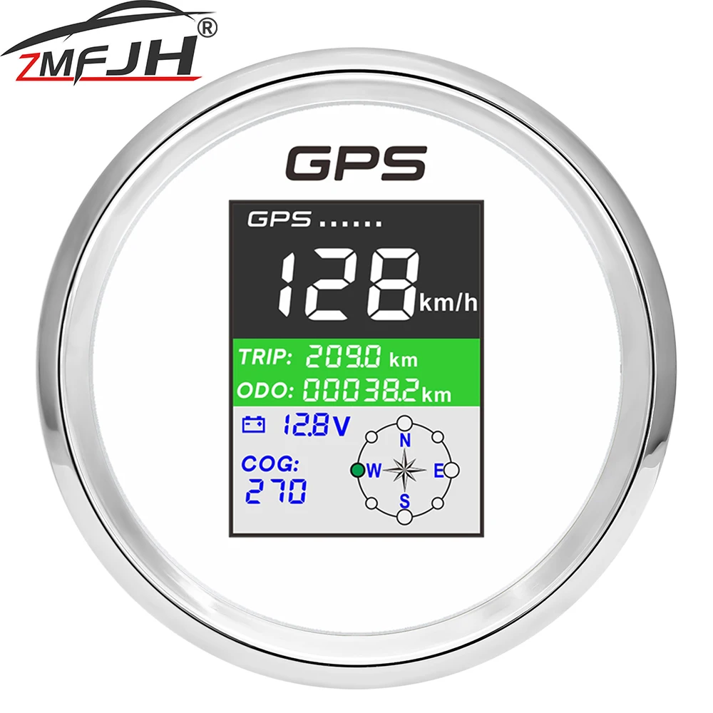

Цифровой GPS-спидометр 85 мм с GPS-антенной, датчиком пробега, COG, индикатором напряжения для морских судов, автомобилей, грузовиков, 12В/24В