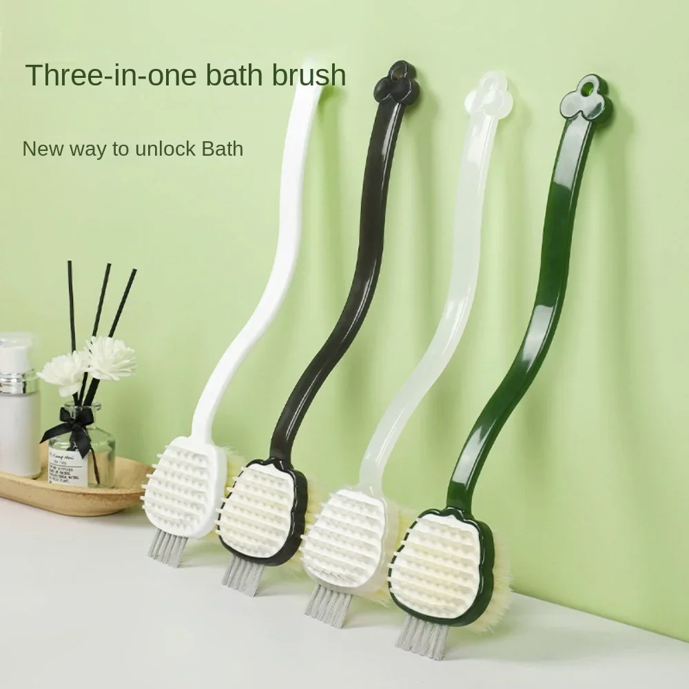 

Multi-functional 3-in-1 Bath Brush Shampoo Brush Long Handle Body Exfoliating Scrub Skin Massager Exfoliation Bathroom Brush