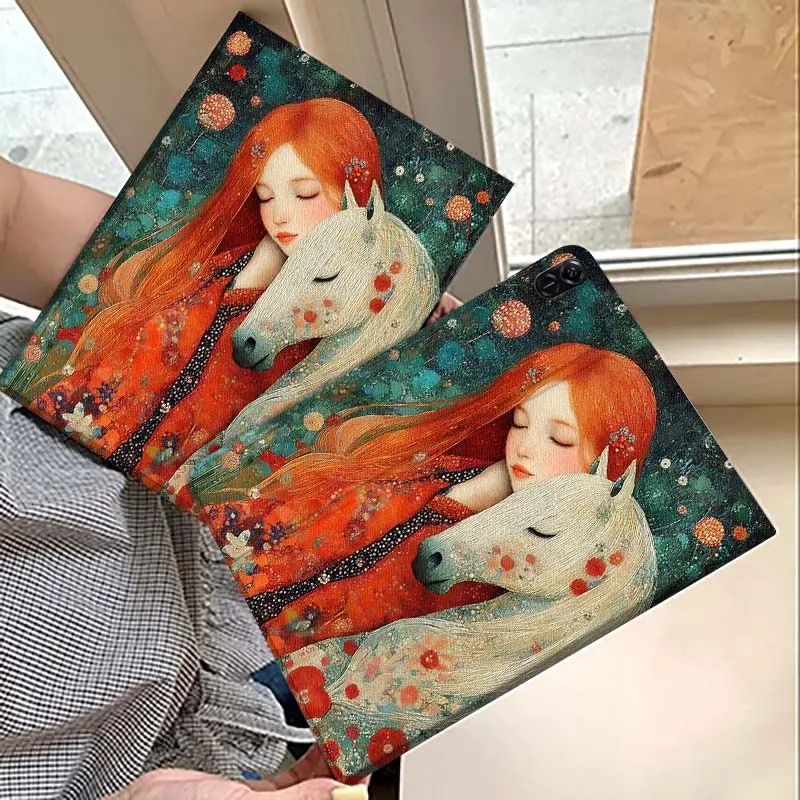 

Anime Design Girl Pattern Tablet Case For Huawei MatePad M5 T5 SE 11 Pro Honor Tab 5 V7 V8 X9 GT 10.1 10.8 Inch