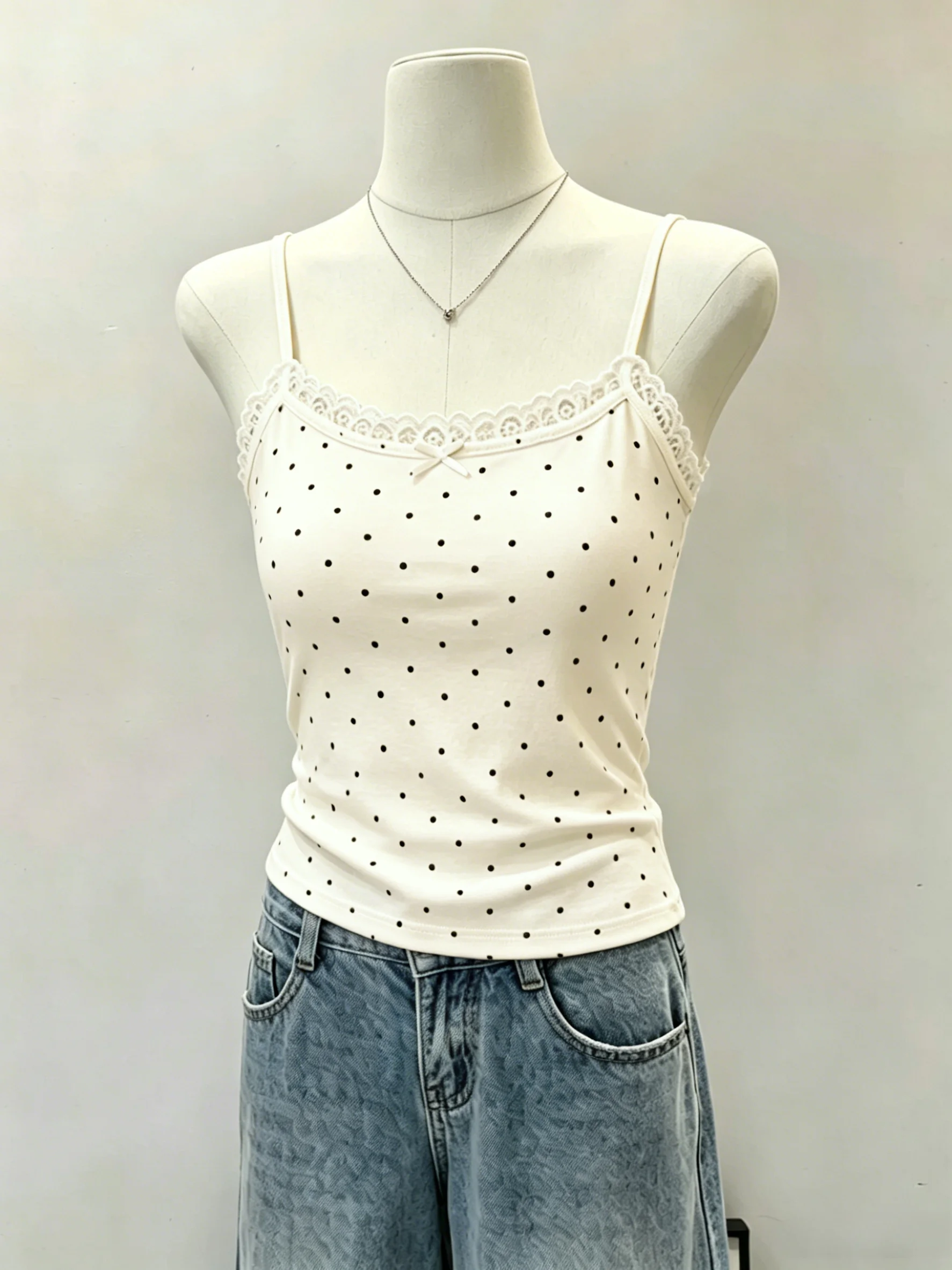 95 Cotton Lace Trim Tank Top Women's New Style plus Size Outerwear Slim Fit Pure Desire Inner Match Base Shirt