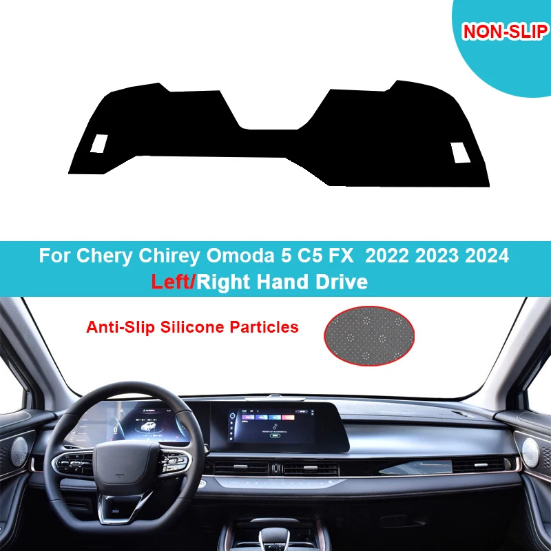 Car Dashboard Cover DashMat for Chery Chirey Omoda 5 C5 FX 2022-2024 Flannel Suede Polyester Carpet Cape Protector Sun Shade