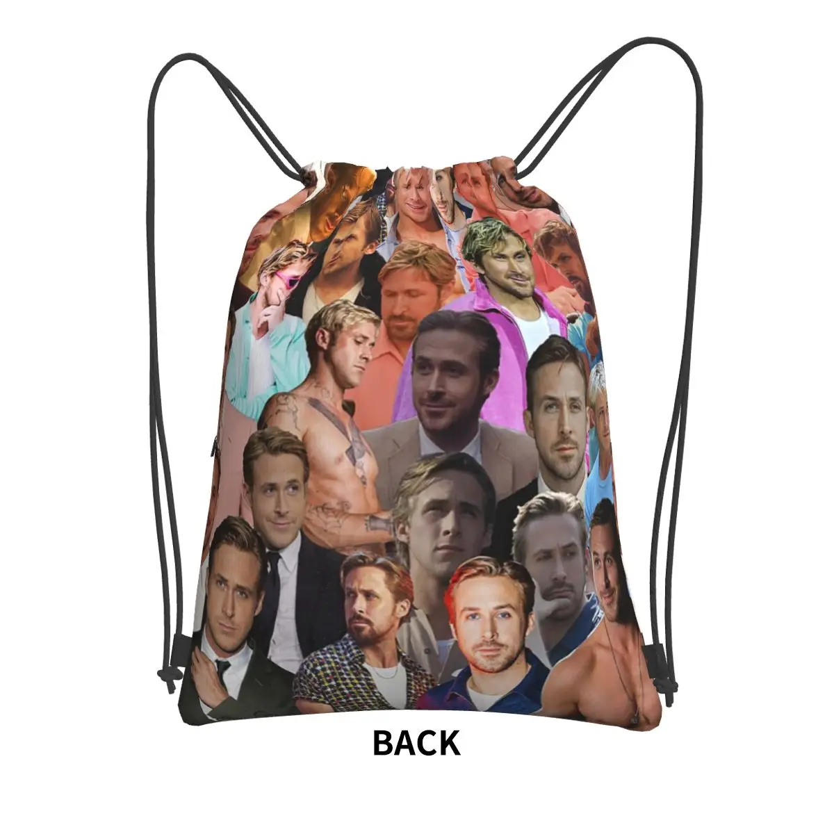 Ryan Gosling Photo Collage Backpacks Multi-function Drawstring Bags Sports Bag Book Bags for Man Woman School
