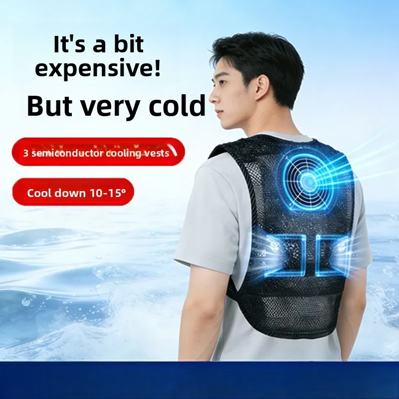Semiconductor Refrigeration Cooling Vest Summer Construction Site Safety Workwear Outdoor Air Cooling Work Vest